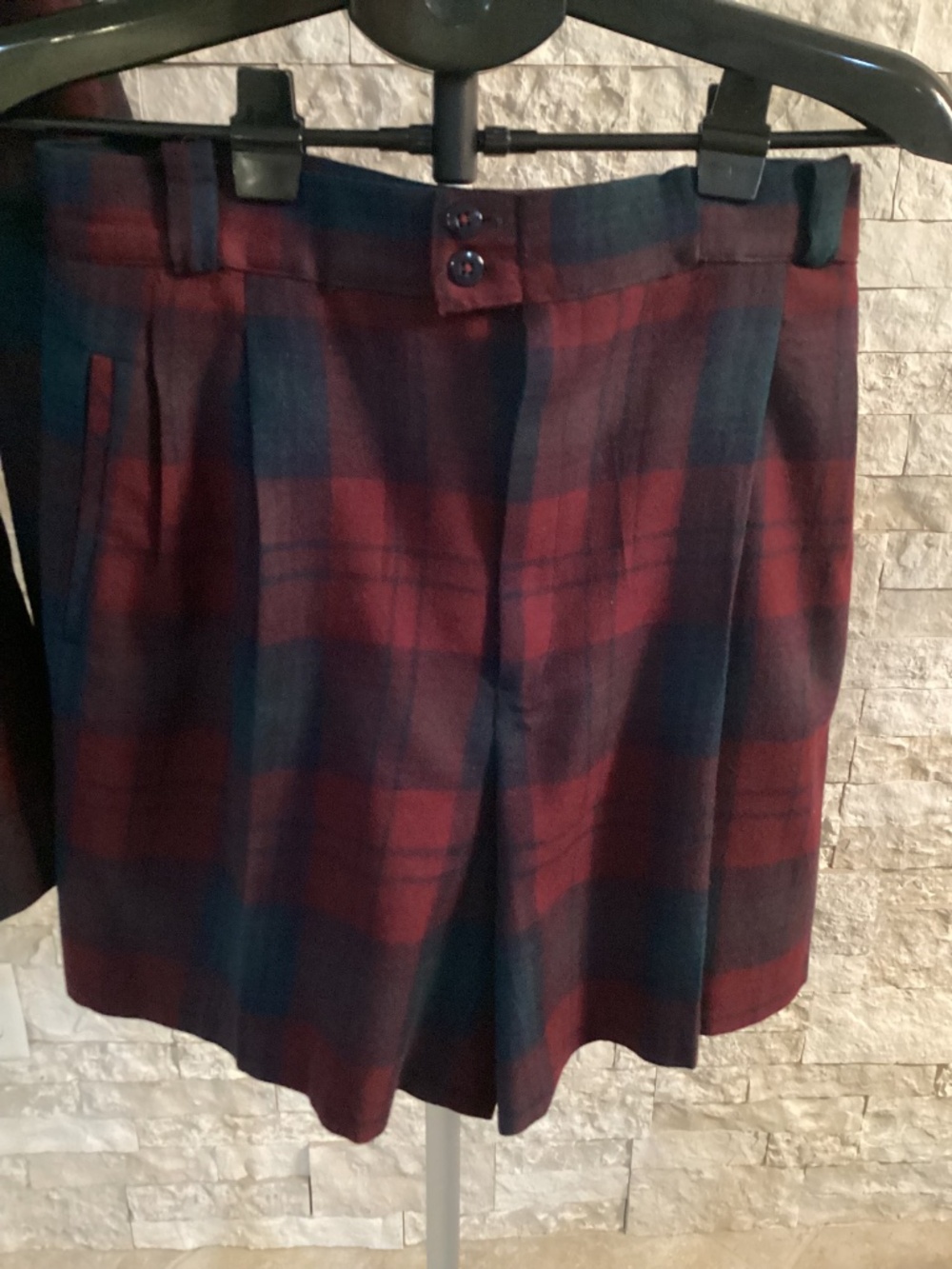 VTG Giorgio Sant'Angelo Plaid Blazer & Pleated Shorts Set - Size 8 - Picture 3 of 12